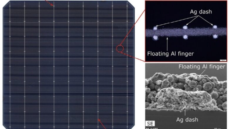 Solarna baterija izrađena od srebrnih točkica i crtica